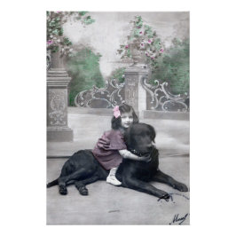 Póster Niña y su Perro