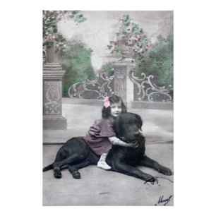 Póster Niña y su perro