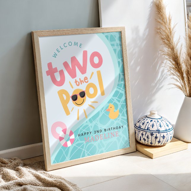 Póster Niñas Dos Al Piscina Verano Segundo Cumpleaños Bie (Subido por el creador)