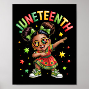 Póster Niñas Negras Haciendo Dab Melanina Juneteenth Áfri