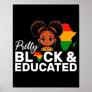 Póster Niñas negras y educadas mes de la historia negra 