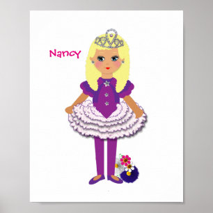 Póster Niñas pequeñas adoran a princesa de hadas personal