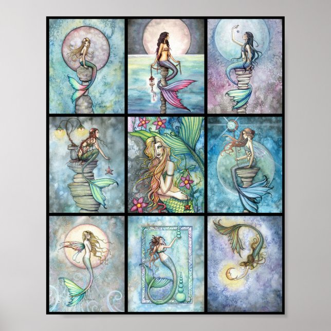 Póster Nine Mermaids in One Poster by Molly Harrison (Frente)