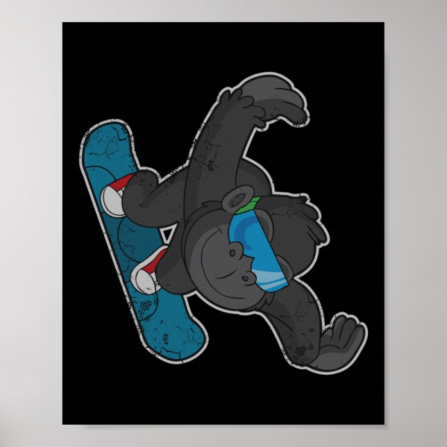 Póster Niñeras de snowboard Gorila Hombres Niñas (Frente)