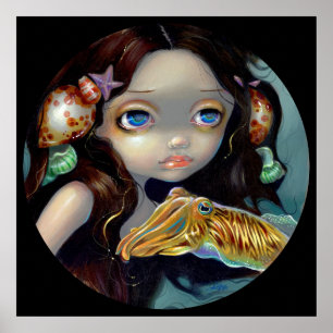Póster Ninfa con una fantasía de sirena ART PRINT de Cutt