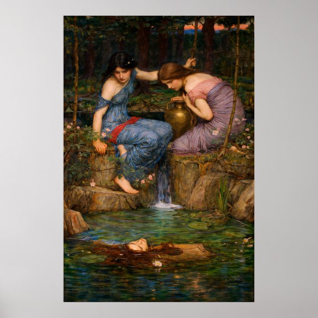 Póster Ninfas encontrando la cabeza de Orfeo por Waterhou (Frente)