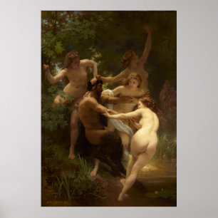 Póster Ninfas y Satyr de William-Adolphe Bouguereau