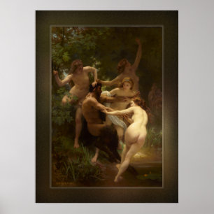 Póster Ninfas y Satyr de William-Adolphe Bouguereau