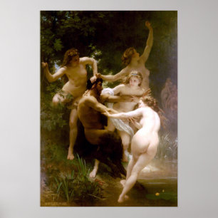Póster Ninfas y Satyr, William-Adolphe Bouguereau