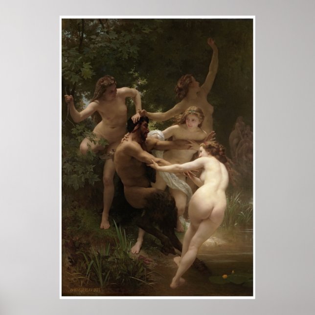 Póster Ninfs y Satyr William-Adolphe Bouguereau (Frente)