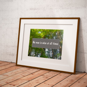 Póster Ningún hombre es sabio en todo momento proverbio p