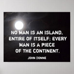 Póster Ningún hombre es una isla -cita del poster John Do
