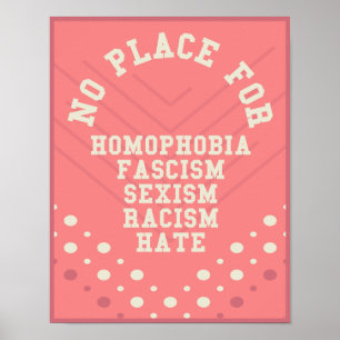 Póster Ningún lugar para la cita de la homofobia