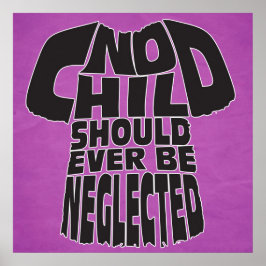 Póster Ningún Niño Debe Ser Abandonado.
