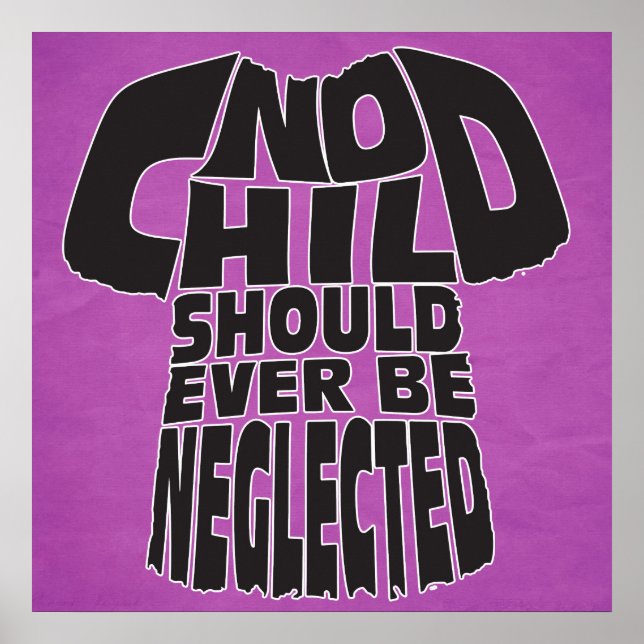Póster Ningún Niño Debe Ser Abandonado. (Frente)