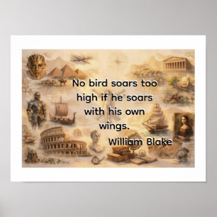 Póster Ningún pájaro navega demasiado alto -William Blake