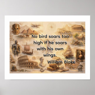 Póster Ningún pájaro navega demasiado alto -William Blake