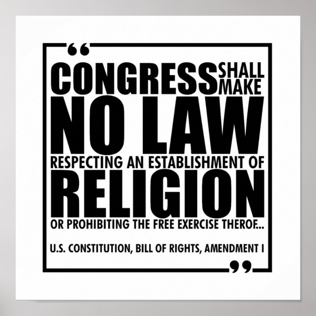 Póster Ningún Poster de derecho religioso (Frente)