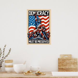 Póster Ningún Rey salva al Poster democrático