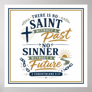 Póster Ningún Santo Sin Un Pasado Cita Cristiana Moderna