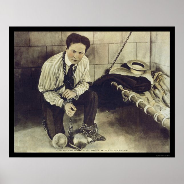 Póster Ninguna Prisión Puede Sostener A Harry Houdini 189 (Frente)