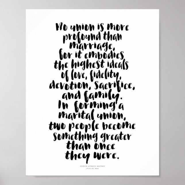 Póster Ninguna unión es más profunda cita matrimonial de  (Frente)