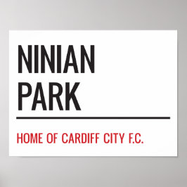 Póster Ninian Park Stadium Street Sign