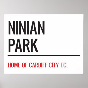 Póster Ninian Park Stadium Street Sign