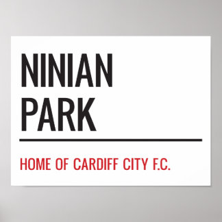 Póster Ninian Park Stadium Street Sign