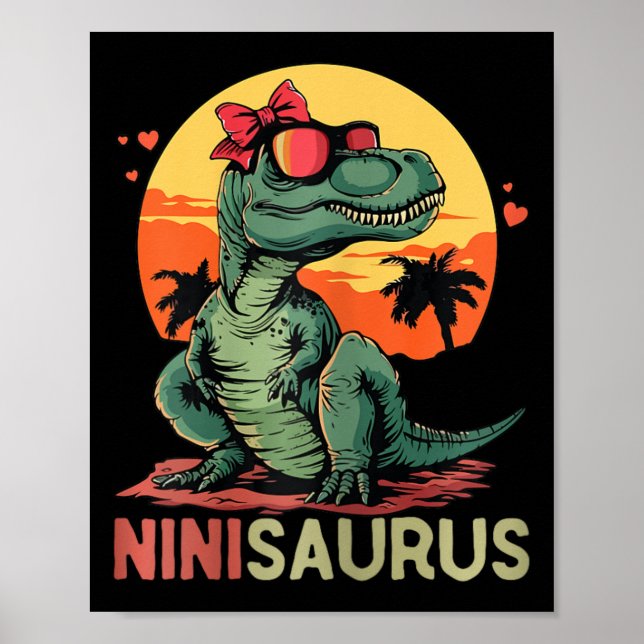 Póster Ninisaurus Dino Dinosaur Nini-saurus T-rex Madre (Frente)