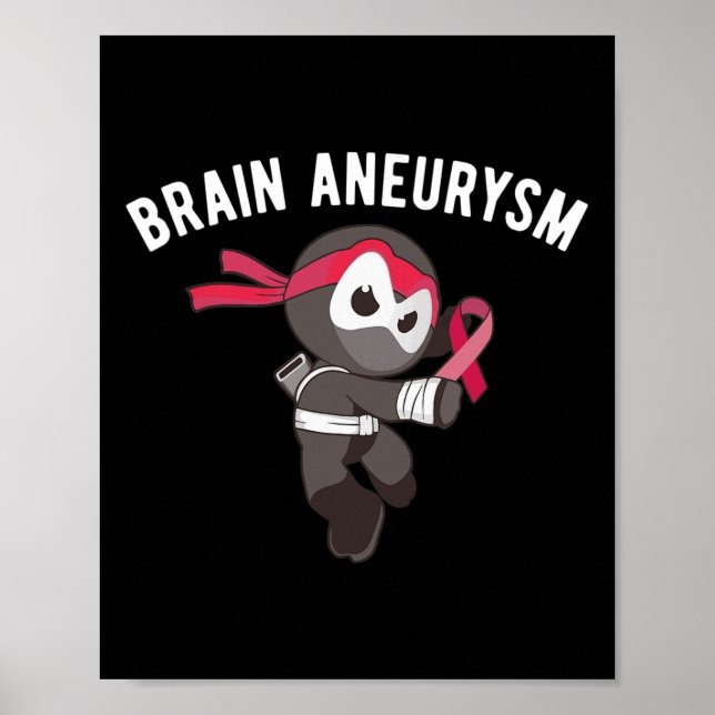 Póster Ninja Brain Aneurysm Awareness Martial Arts Ninjut (Frente)