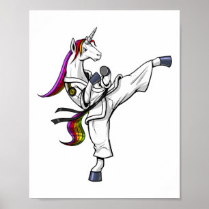 Póster Ninja de Karate de Unicornio Artes Marciales Judo