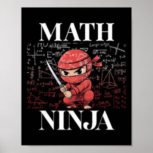 Póster Ninja de Matemáticas Álgebra Cálculo Matemáticas E