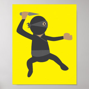 Póster Ninja Divertido