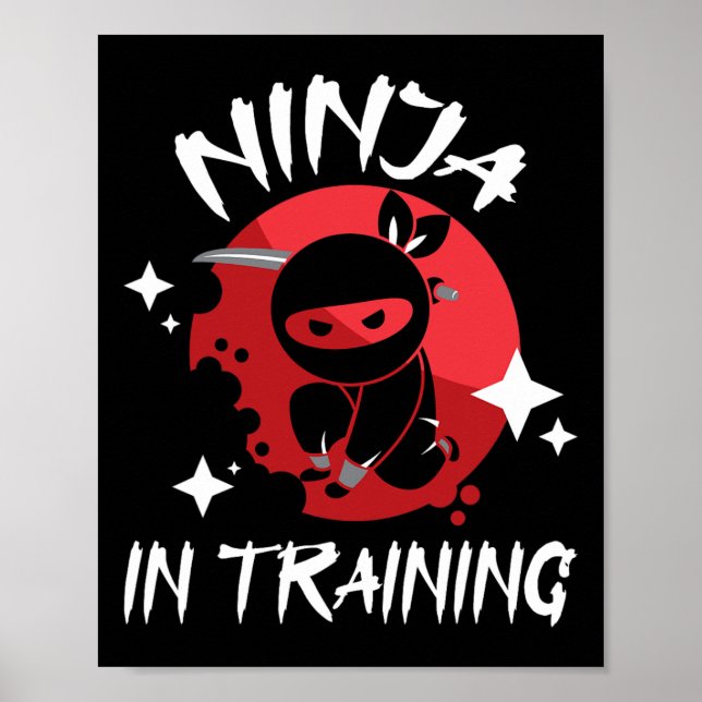 Póster Ninja En Entrenamiento - Marcial Mixta Karate Taek (Frente)