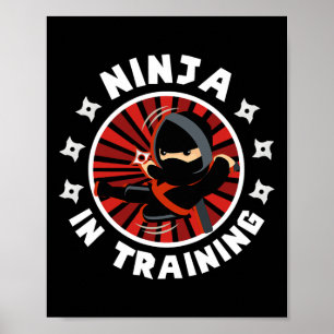 Póster Ninja Gracioso En La Formación Karate Lover Artes