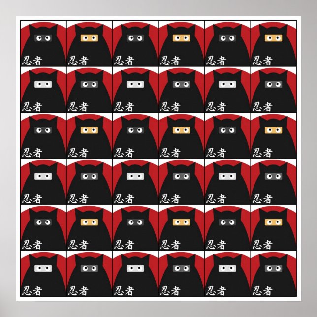 Póster Ninja Kitty Print Large (Frente)