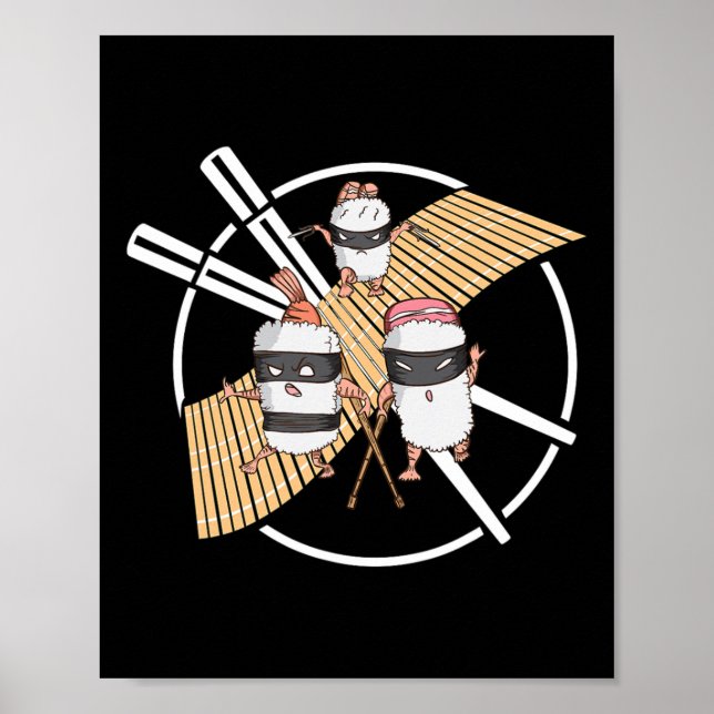 Póster Ninja Sushi comienza una misión de rescate Karate (Frente)
