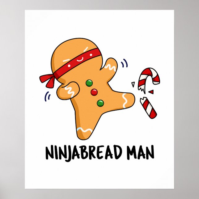 Póster Ninjabread Man Funny Gingerbread Pun (Frente)