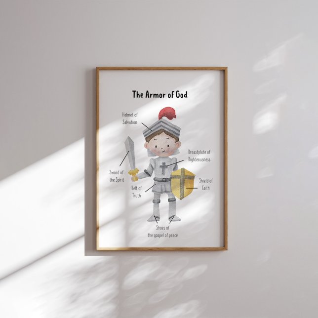 Póster Niño acuarela de la armadura de Dios (Subido por el creador)