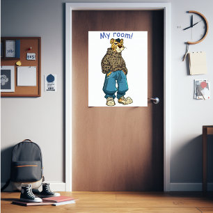 Póster Niño adolescente "¡mi habitación!" divertido
