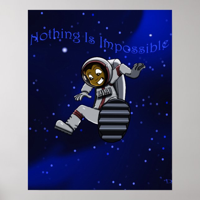 Póster Niño afroamericano astronauta (Frente)