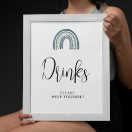 Póster Niño arcoiris bebe Rótulo Baby Shower