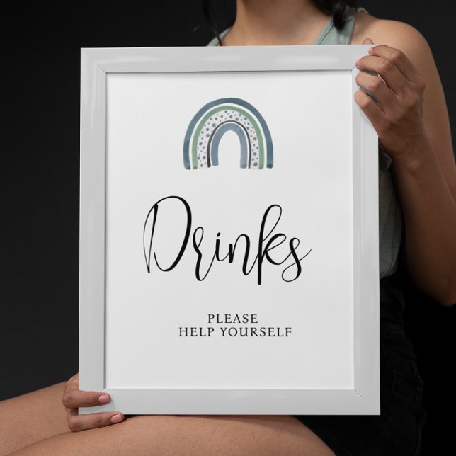 Póster Niño arcoiris bebe Rótulo Baby Shower (Subido por el creador)