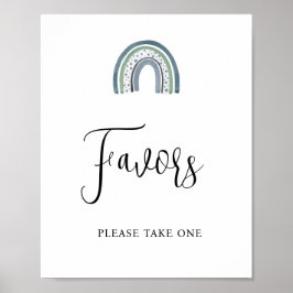 Póster Niño arcoiris favorece Rótulo Baby Shower