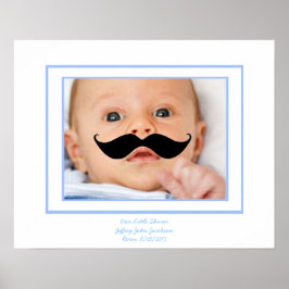 Póster Niño bebé con bigote Foto de un Personalizado de p