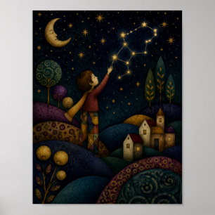 PÓSTER NIÑO CAPRICHOSO ALCANZANDO LAS ESTRELLAS