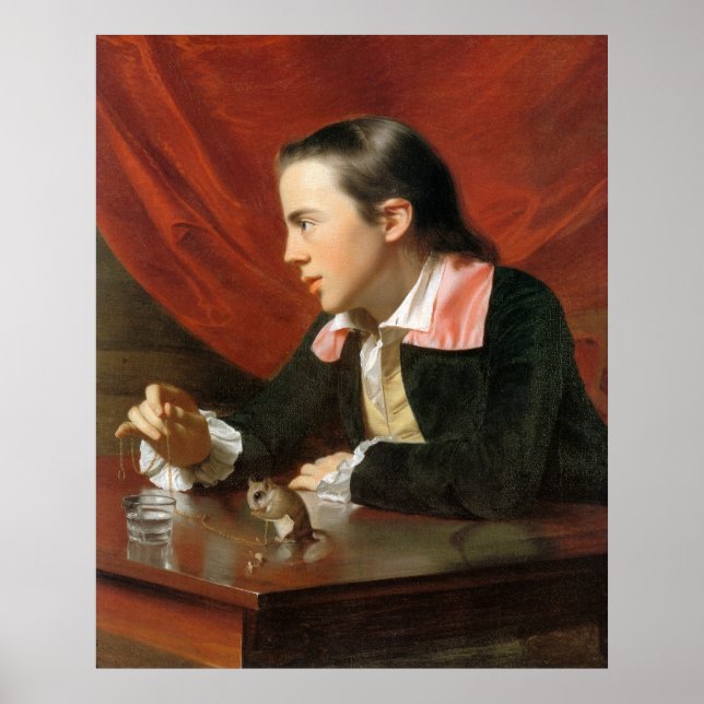 Póster Niño con ardilla, por John Singleton Copley (Frente)