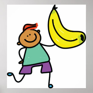 Póster Niño Con Banana