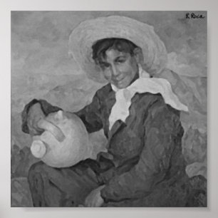 Póster Niño con cantaro Oils Atwork Poster